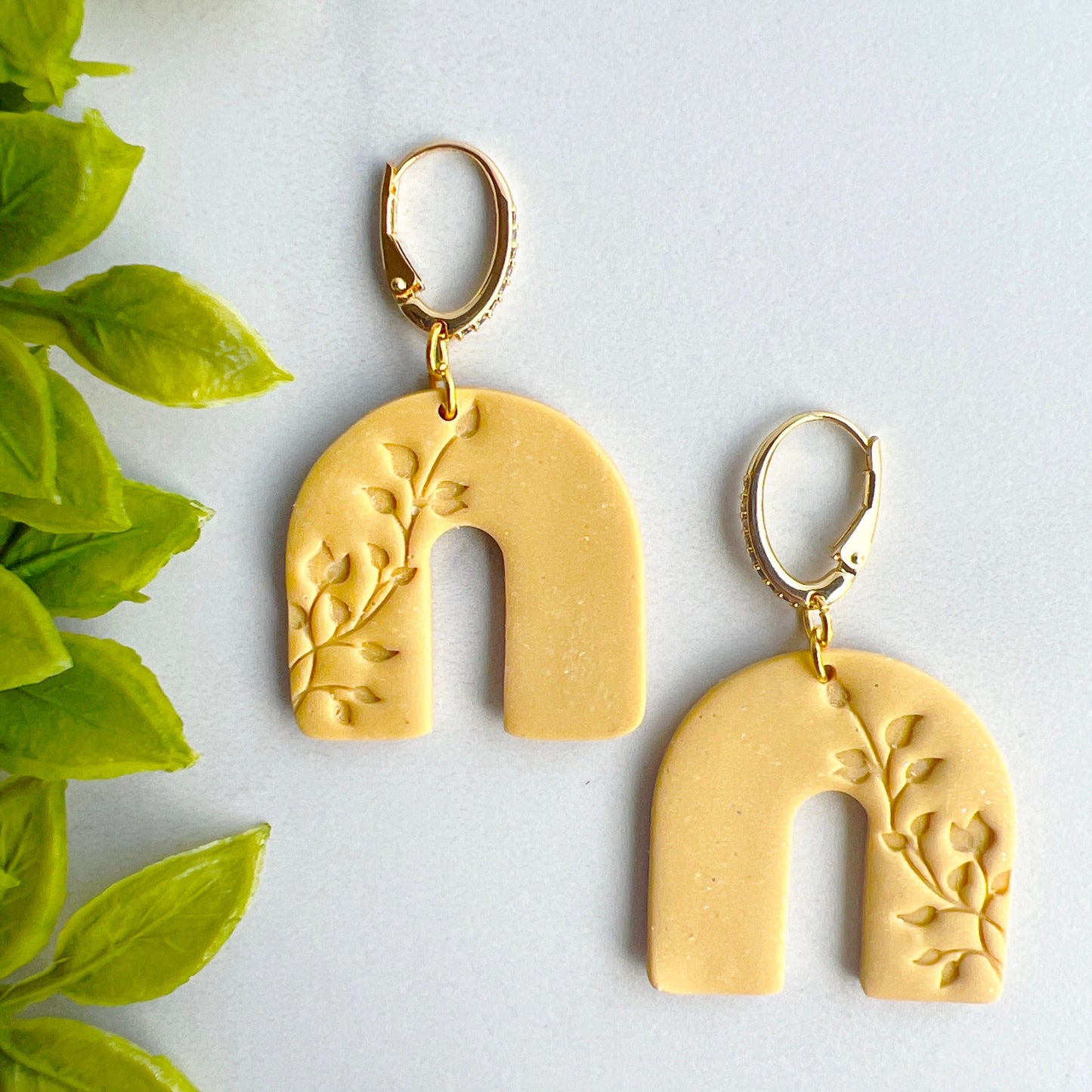 Earrings Yellow Climbing Leaf Arch Earrings
