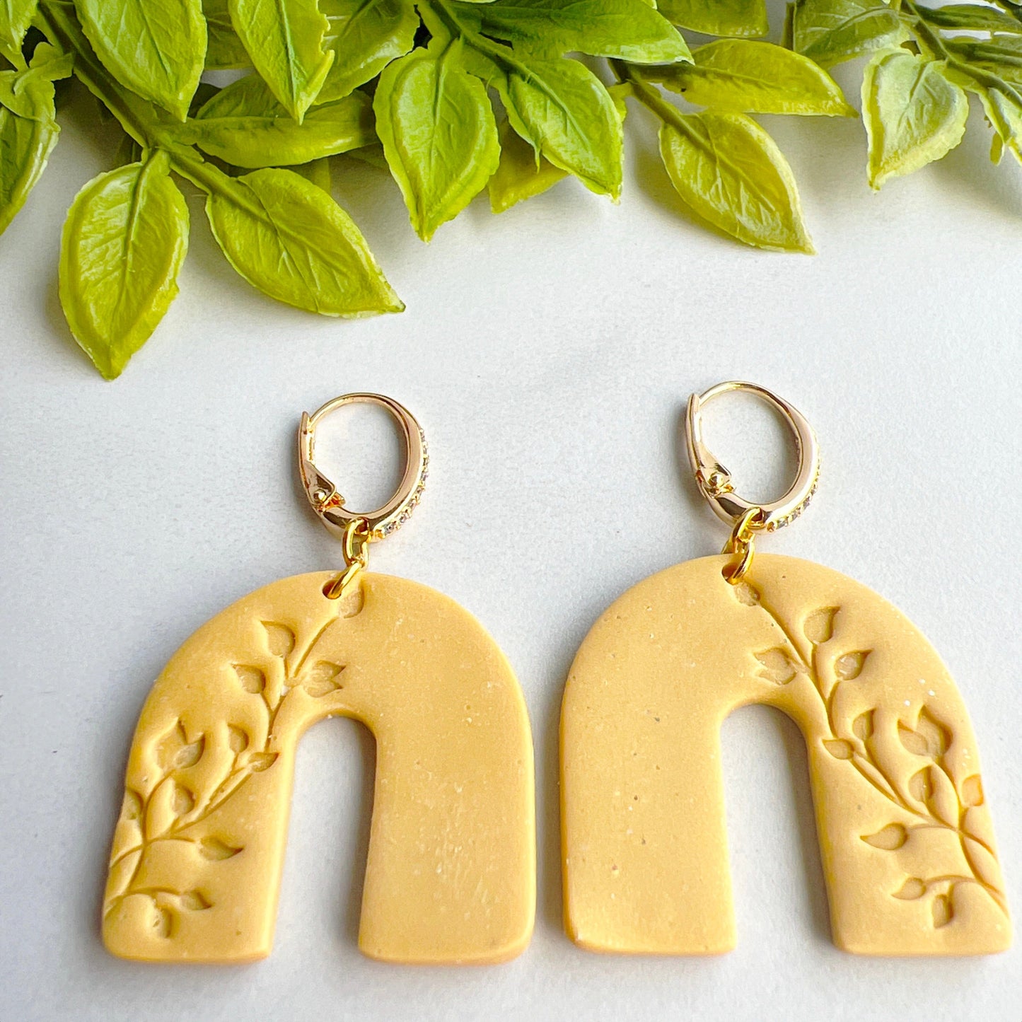 Earrings Yellow Climbing Leaf Arch Earrings