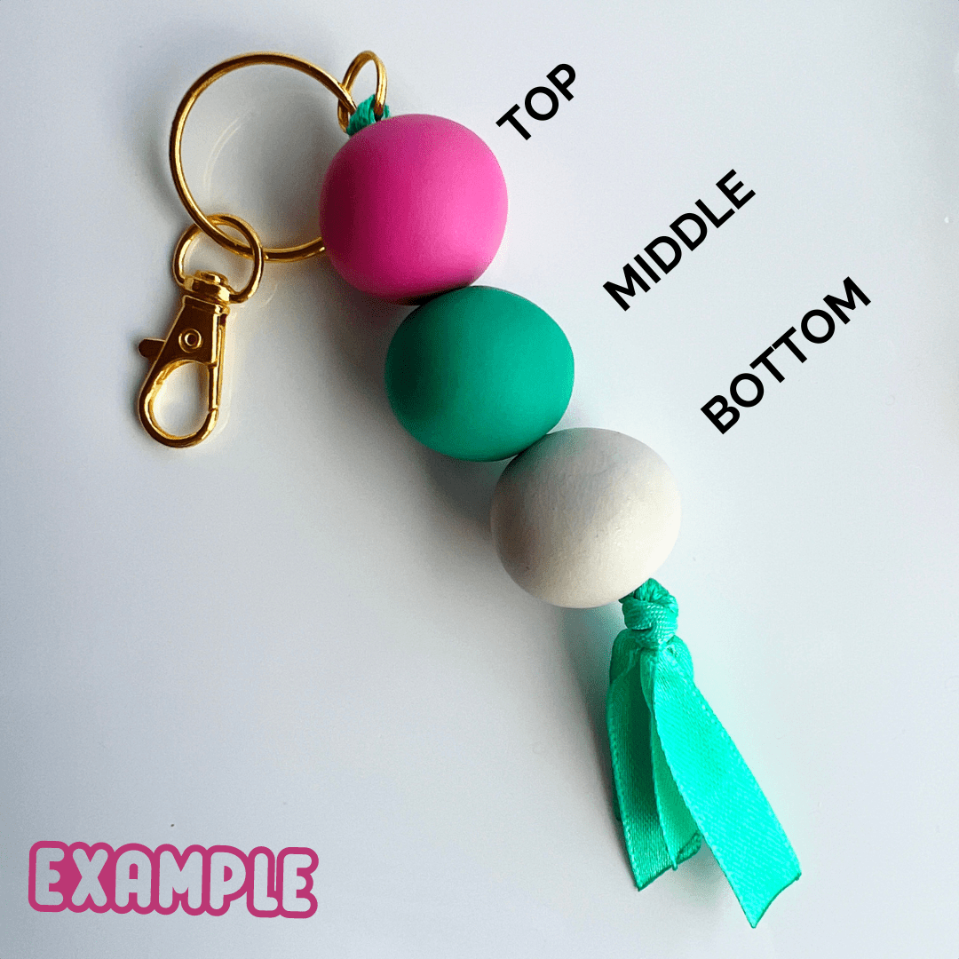 Keychains Custom Stacked Beaded Clay Keychain with Lobster Claw Swivel Hook