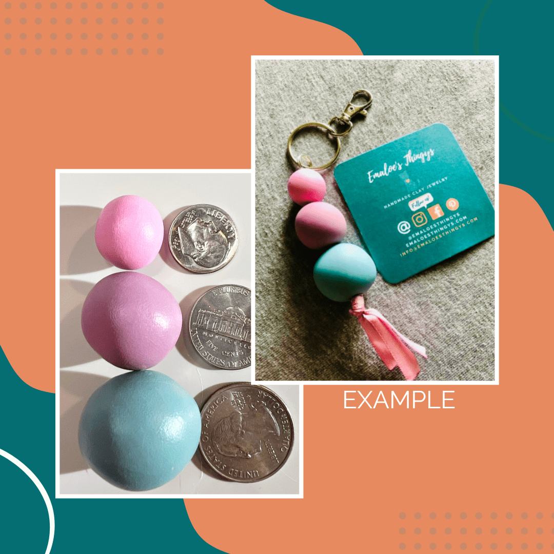 Keychains Custom - Tiered 3 Bead Keychain with Lobster Claw Swivel Hook