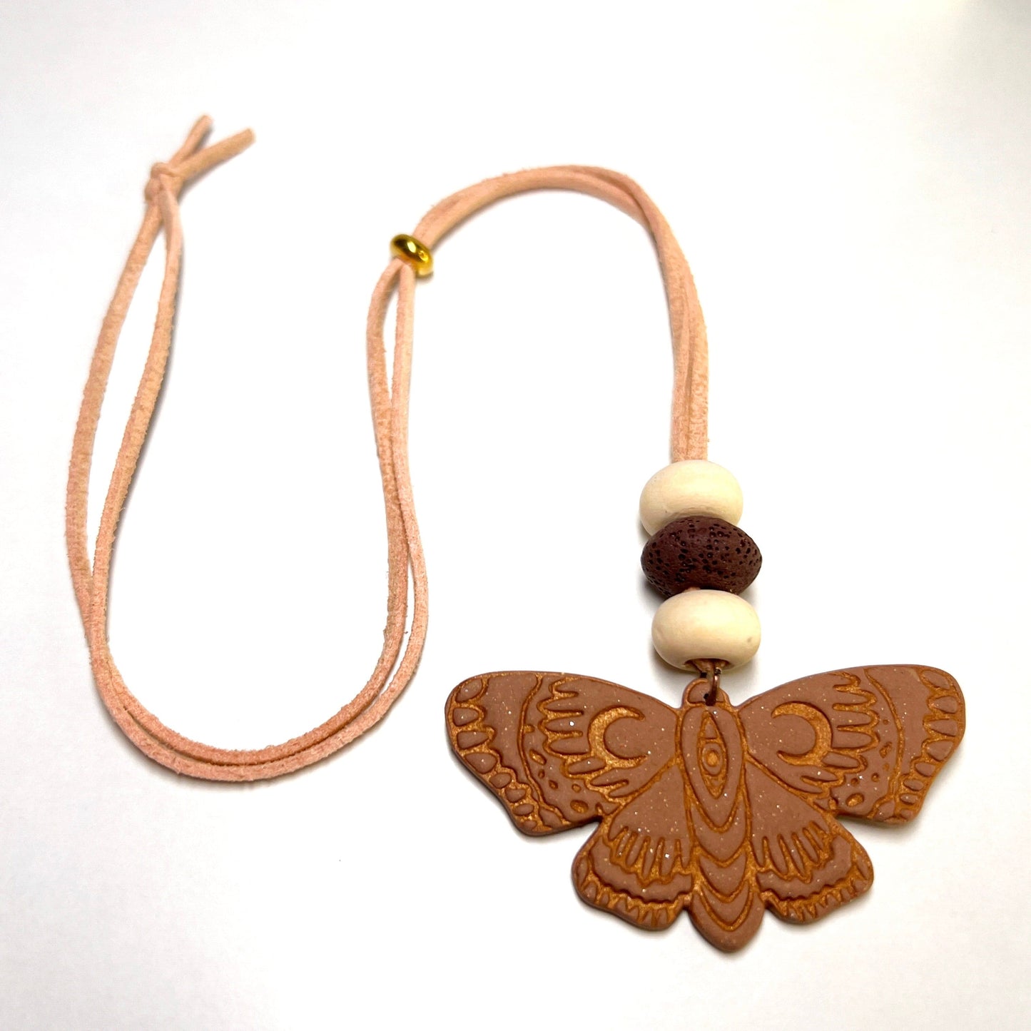Oil Diffuser Brown with Light Peach Cord Butterfly Oil Diffuser