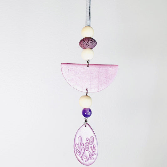 Oil Diffuser Purple Half Circle, Teardrop & Amethyst - Oil Diffuser