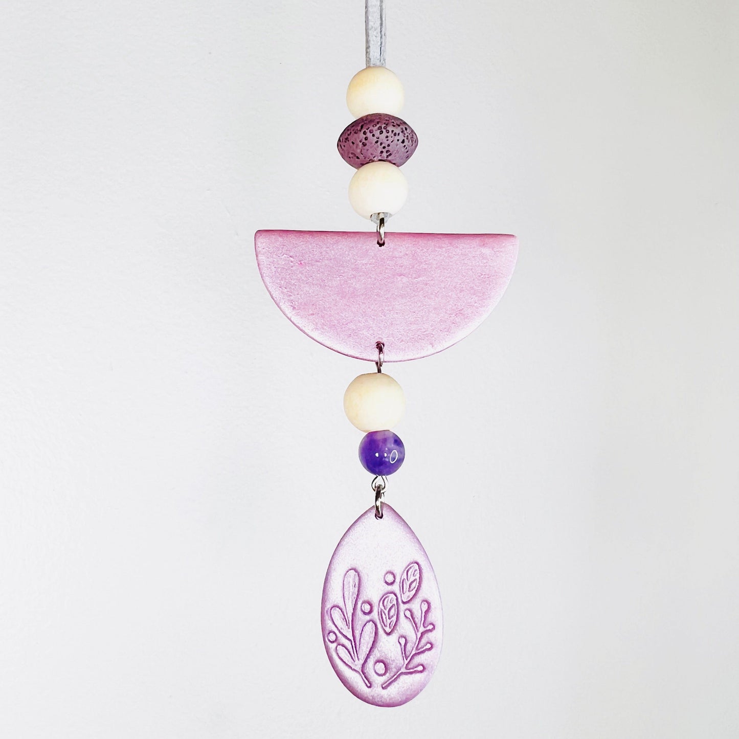 Oil Diffuser Purple Half Circle, Teardrop & Amethyst - Oil Diffuser