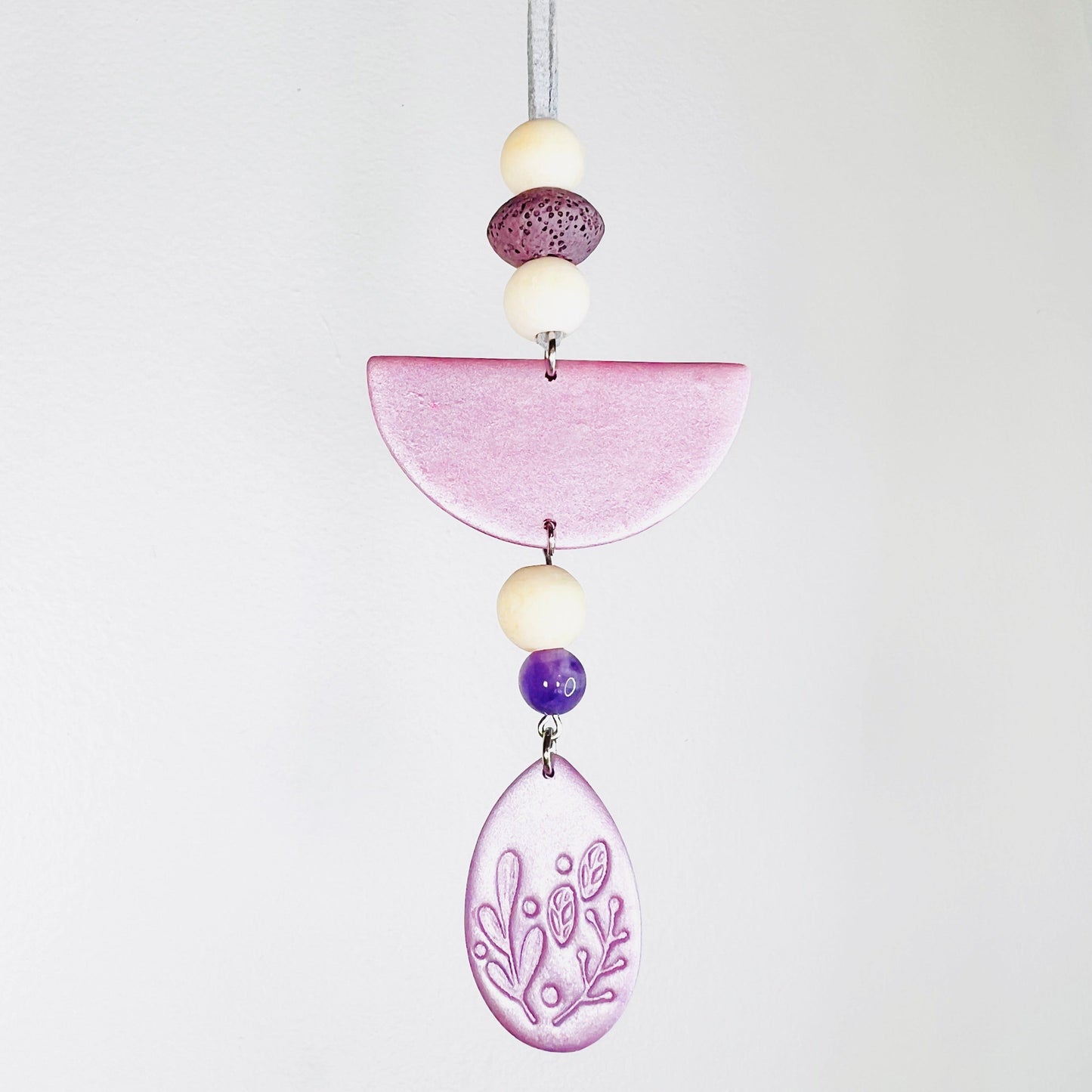 Oil Diffuser Purple Half Circle, Teardrop & Amethyst - Oil Diffuser