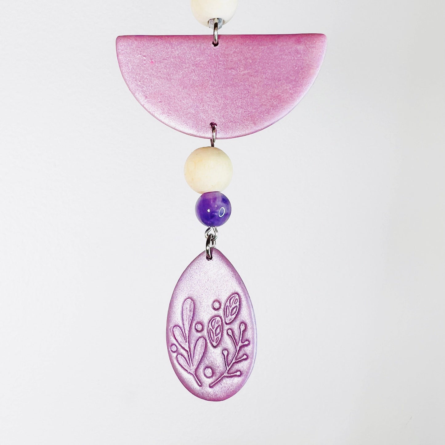 Oil Diffuser Purple Half Circle, Teardrop & Amethyst - Oil Diffuser