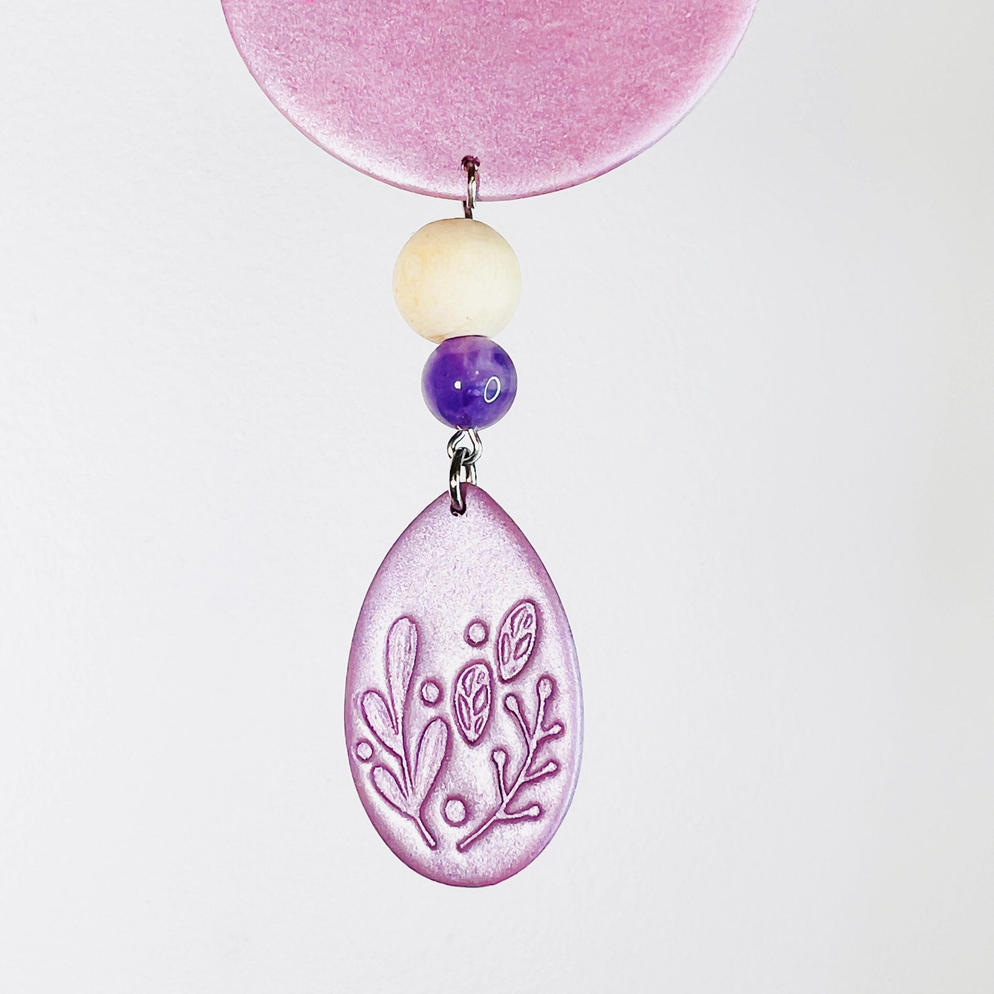 Oil Diffuser Purple Half Circle, Teardrop & Amethyst - Oil Diffuser