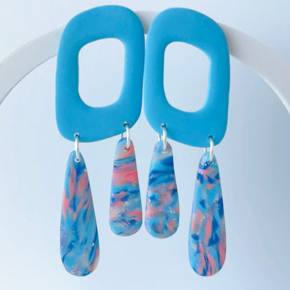 Coastal Dream Dangle Earrings – Polymer Clay & Titanium