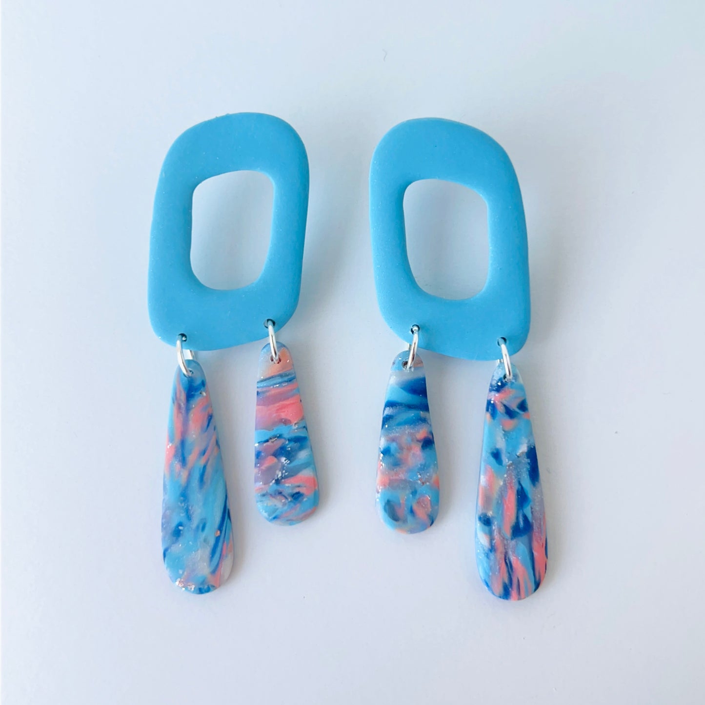 Coastal Dream Dangle Earrings – Polymer Clay & Titanium