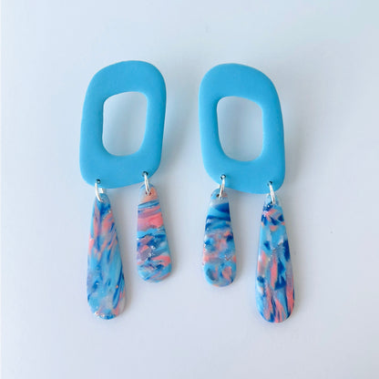 Coastal Dream Dangle Earrings – Polymer Clay & Titanium
