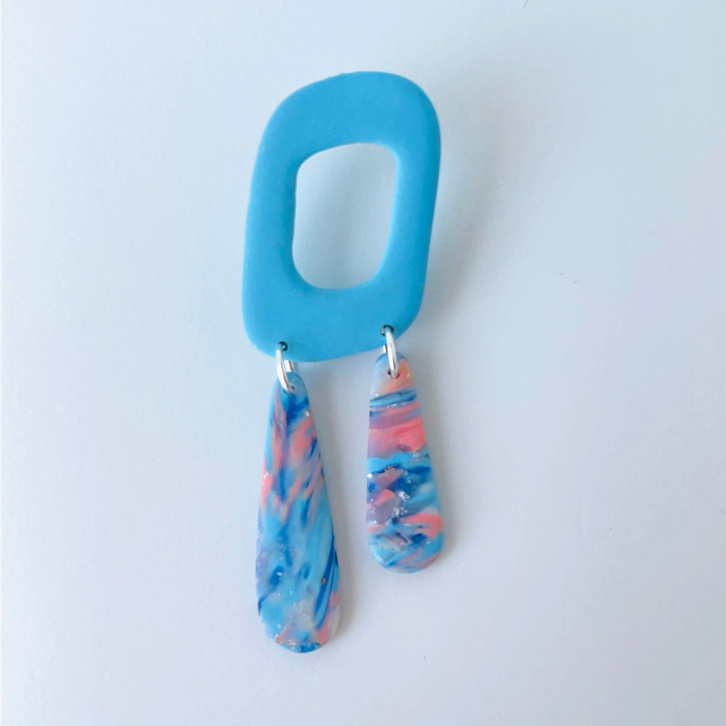 Coastal Dream Dangle Earrings – Polymer Clay & Titanium