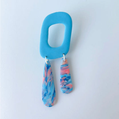 Coastal Dream Dangle Earrings – Polymer Clay & Titanium