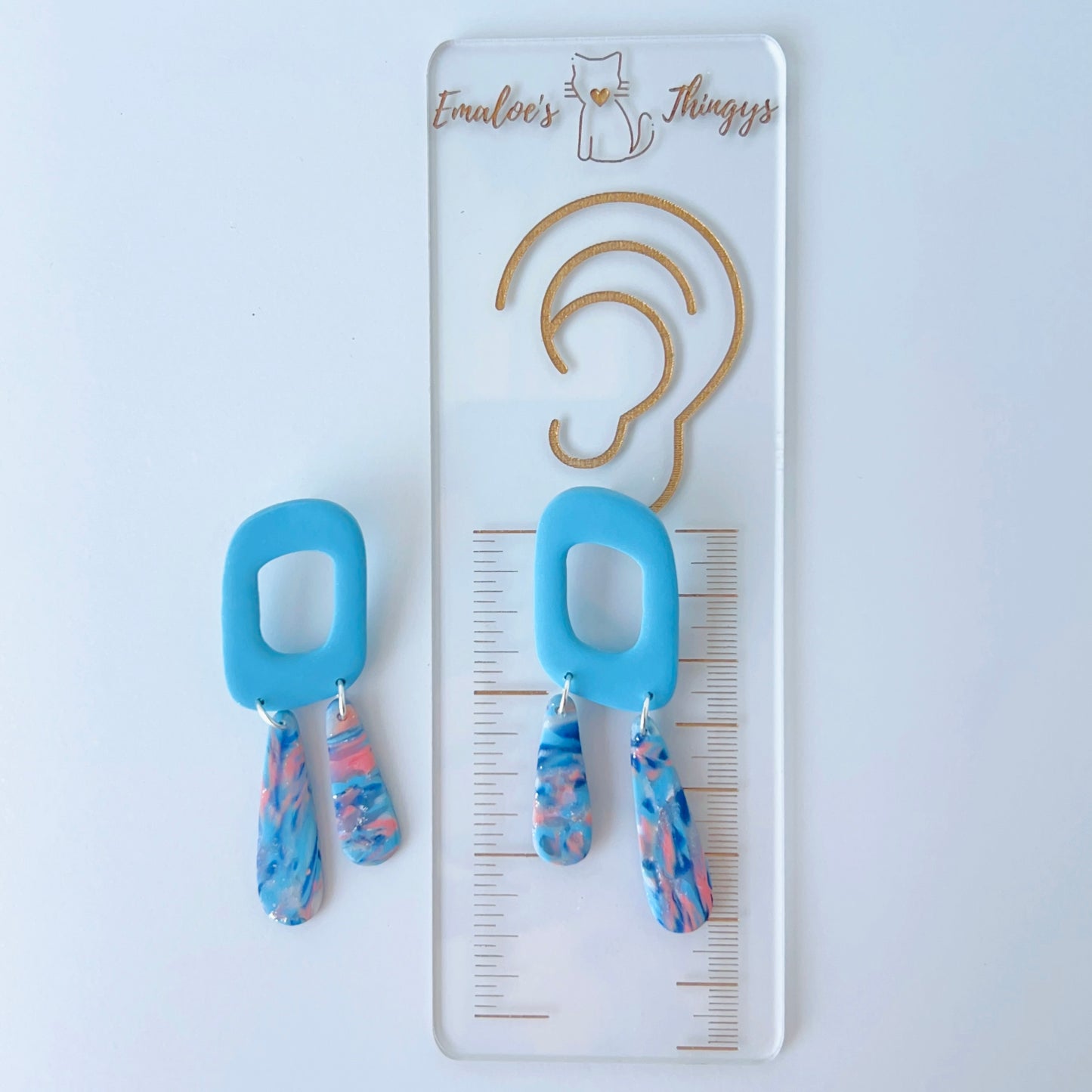 Coastal Dream Dangle Earrings – Polymer Clay & Titanium