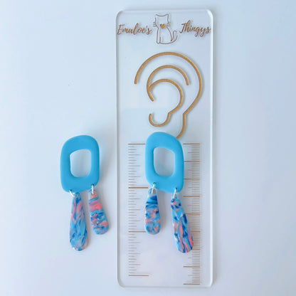 Coastal Dream Dangle Earrings – Polymer Clay & Titanium