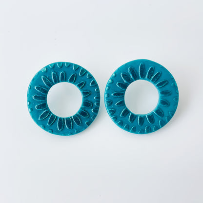 Circle Cutout Stud Earrings – Handmade Polymer Clay