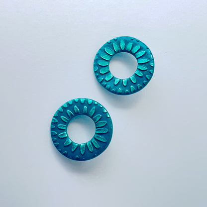 Circle Cutout Stud Earrings – Handmade Polymer Clay
