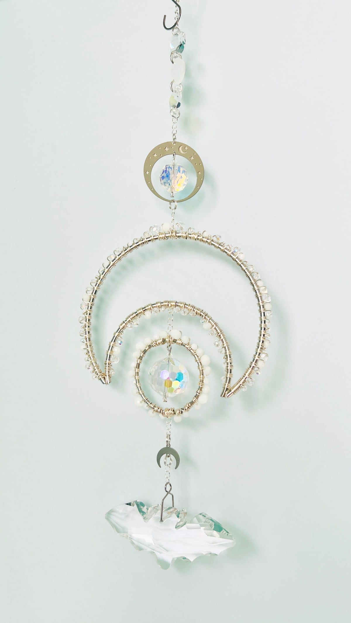 Moonlit Bat — Celestial Crystal Bat Suncatcher