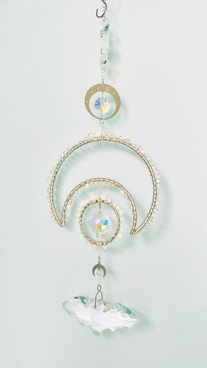 Moonlit Bat — Celestial Crystal Bat Suncatcher