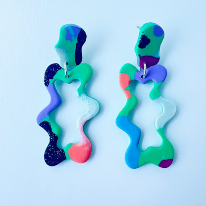 Colorblock Squiggle Earrings
