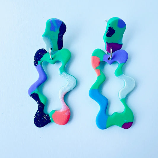 Colorblock Squiggle Earrings