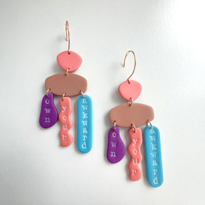 Own Your Awkward Earrings – Emaloe’s Thingys | Clay Dangle Earrings