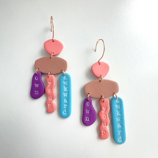Own Your Awkward Earrings – Emaloe’s Thingys | Clay Dangle Earrings