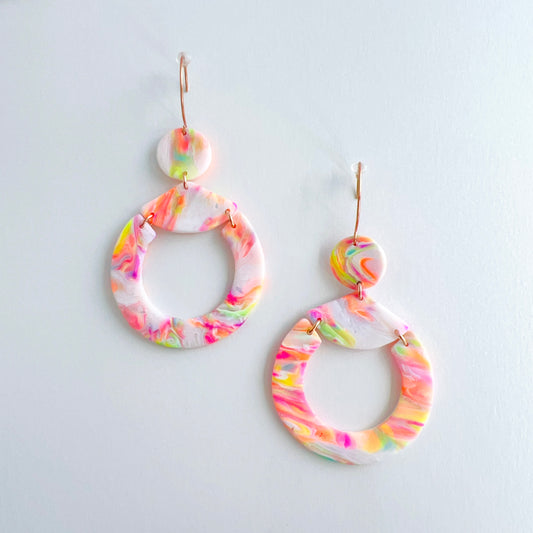 Bold Circle & Triangle Dangle Earrings – Geometric Design by Emaloe's Thingys