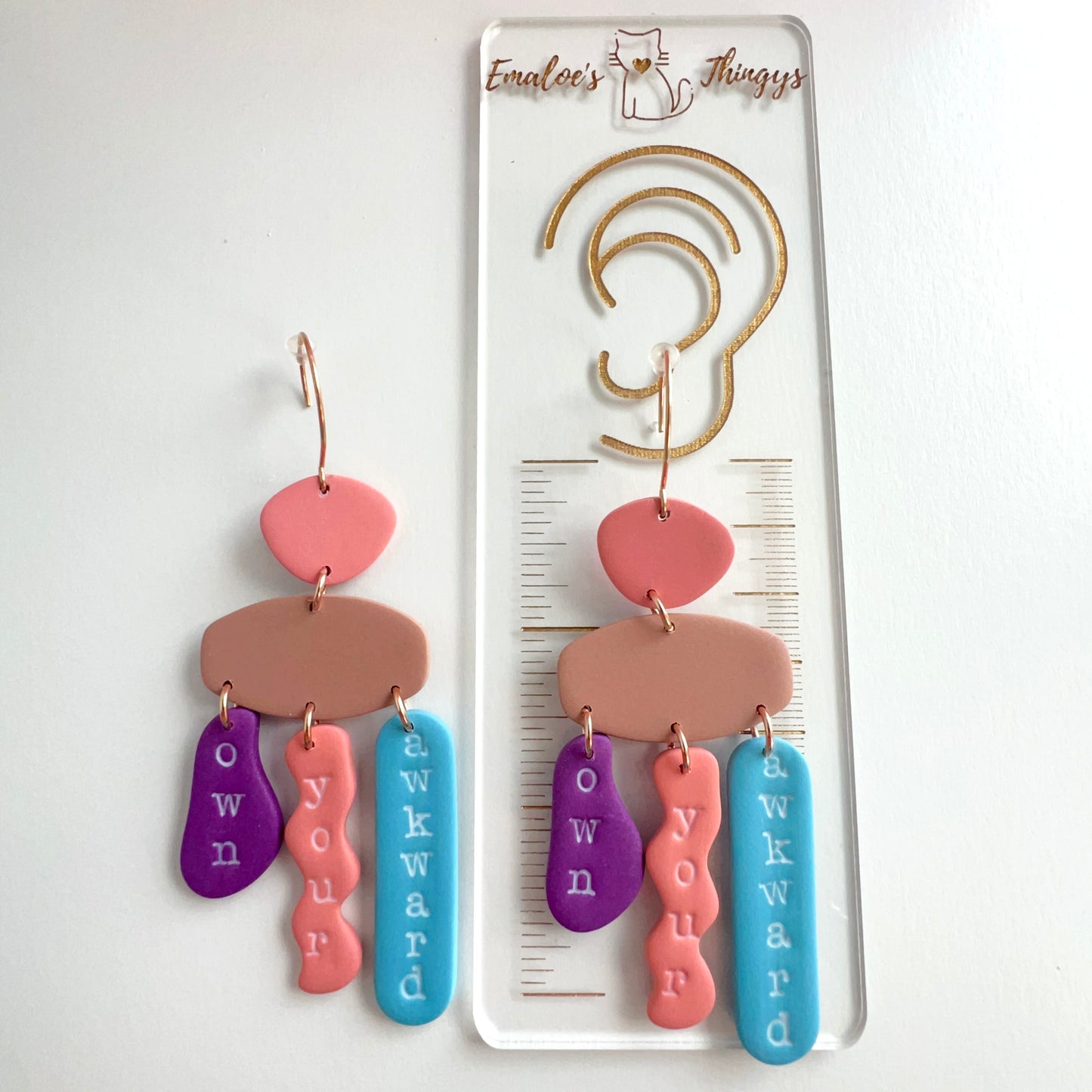 Own Your Awkward Earrings – Emaloe’s Thingys | Clay Dangle Earrings