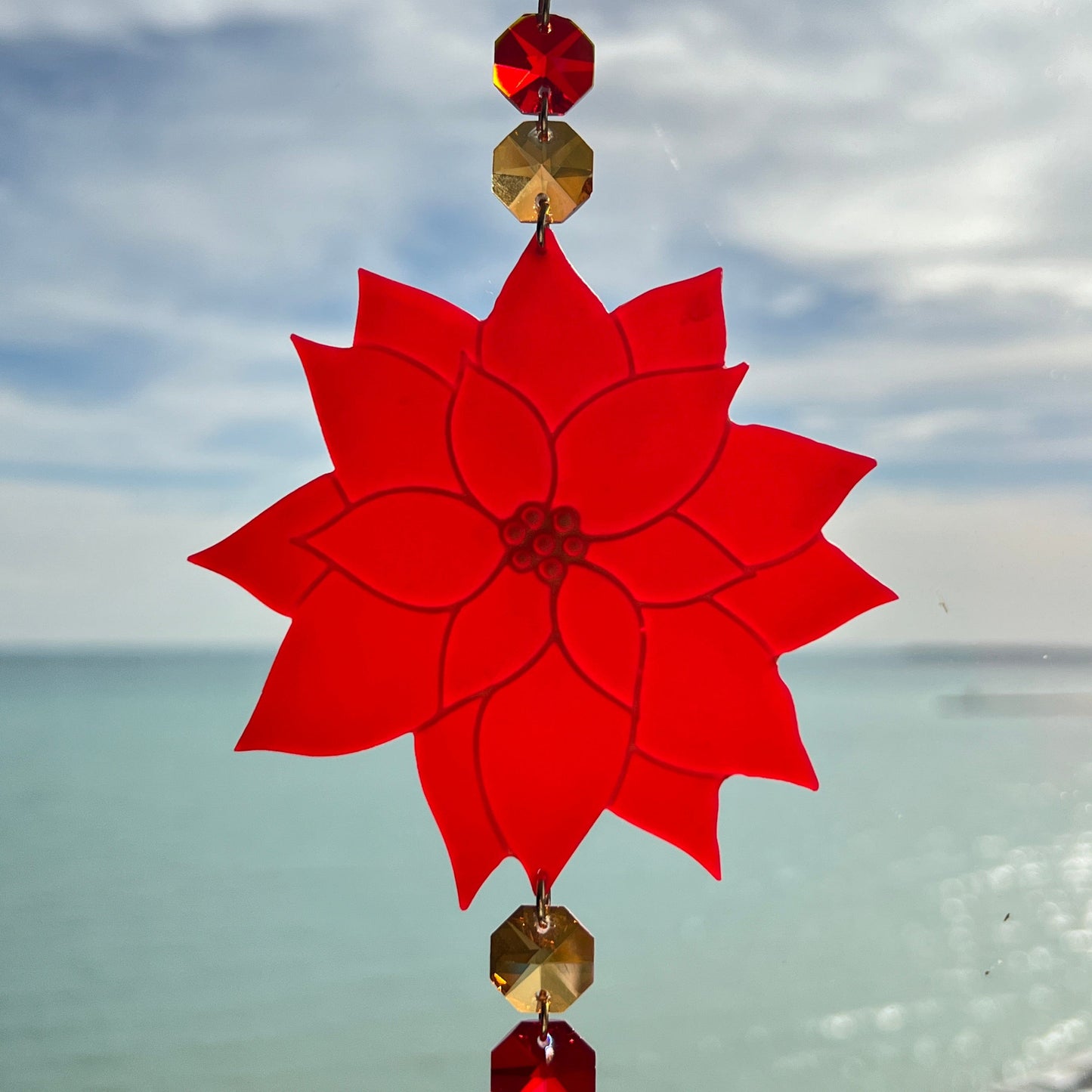 Poinsettia Suncatcher