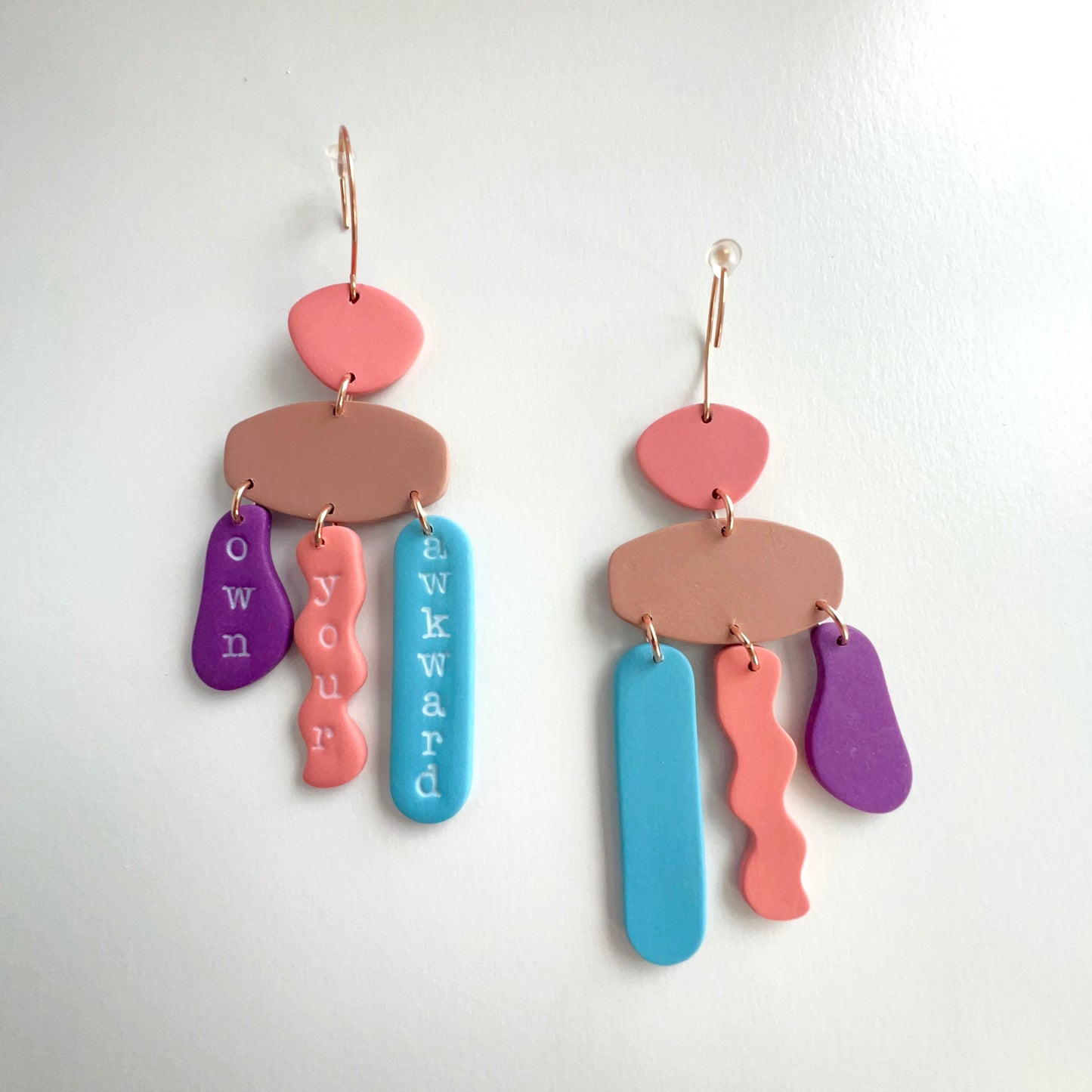 Own Your Awkward Earrings – Emaloe’s Thingys | Clay Dangle Earrings