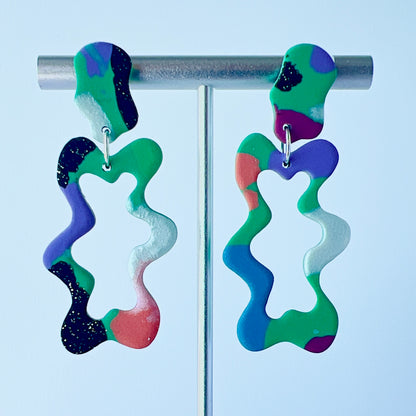 Colorblock Squiggle Earrings