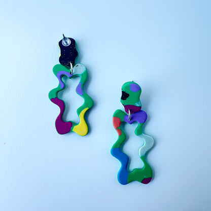 Colorblock Squiggle Earrings