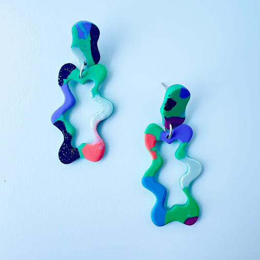 Colorblock Squiggle Earrings