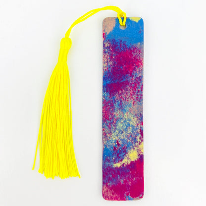 Bookmarks Marbled Blue, Pink, Yellow Tall Curved Edge Bookmarks