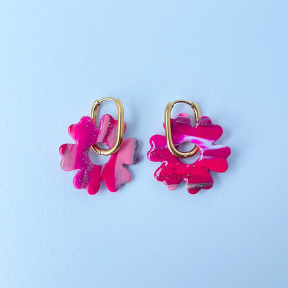 Earrings 2-in-1 Flower Charm Hoop Earrings