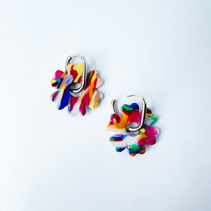 Earrings 2-in-1 Flower Charm Hoop Earrings