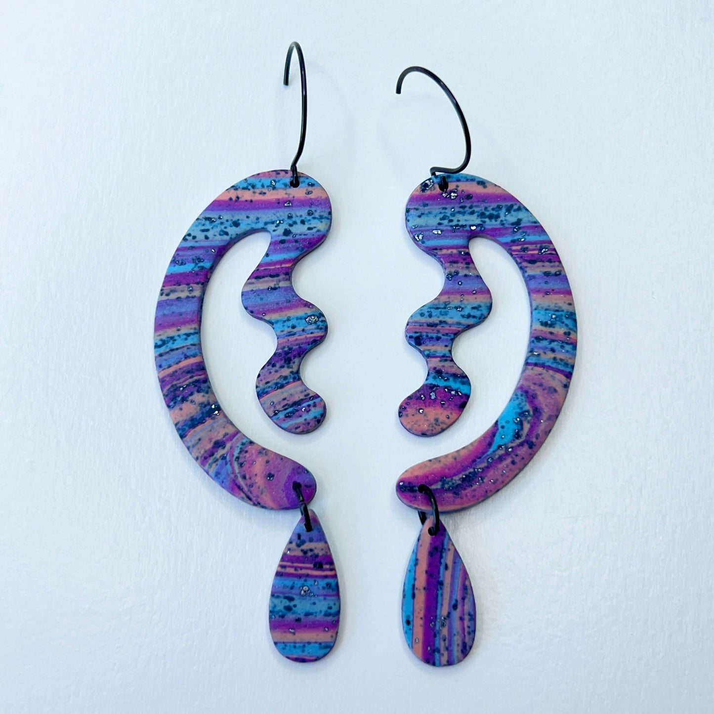 Earrings Abstract Art Squiggle Dangle Earrings