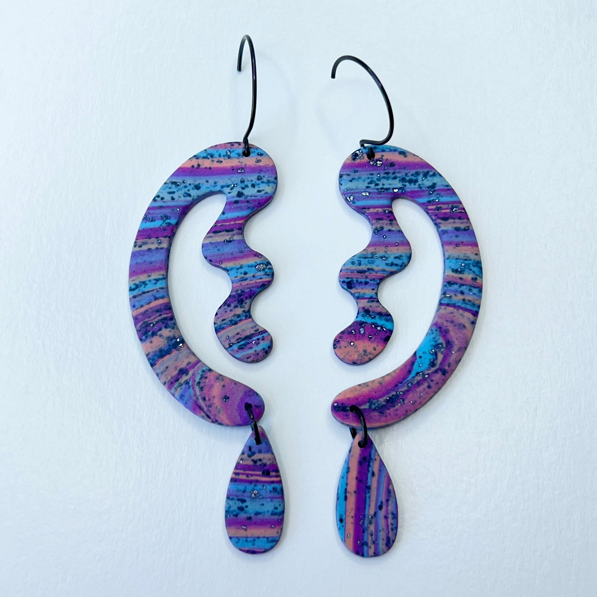 Earrings Abstract Art Squiggle Dangle Earrings