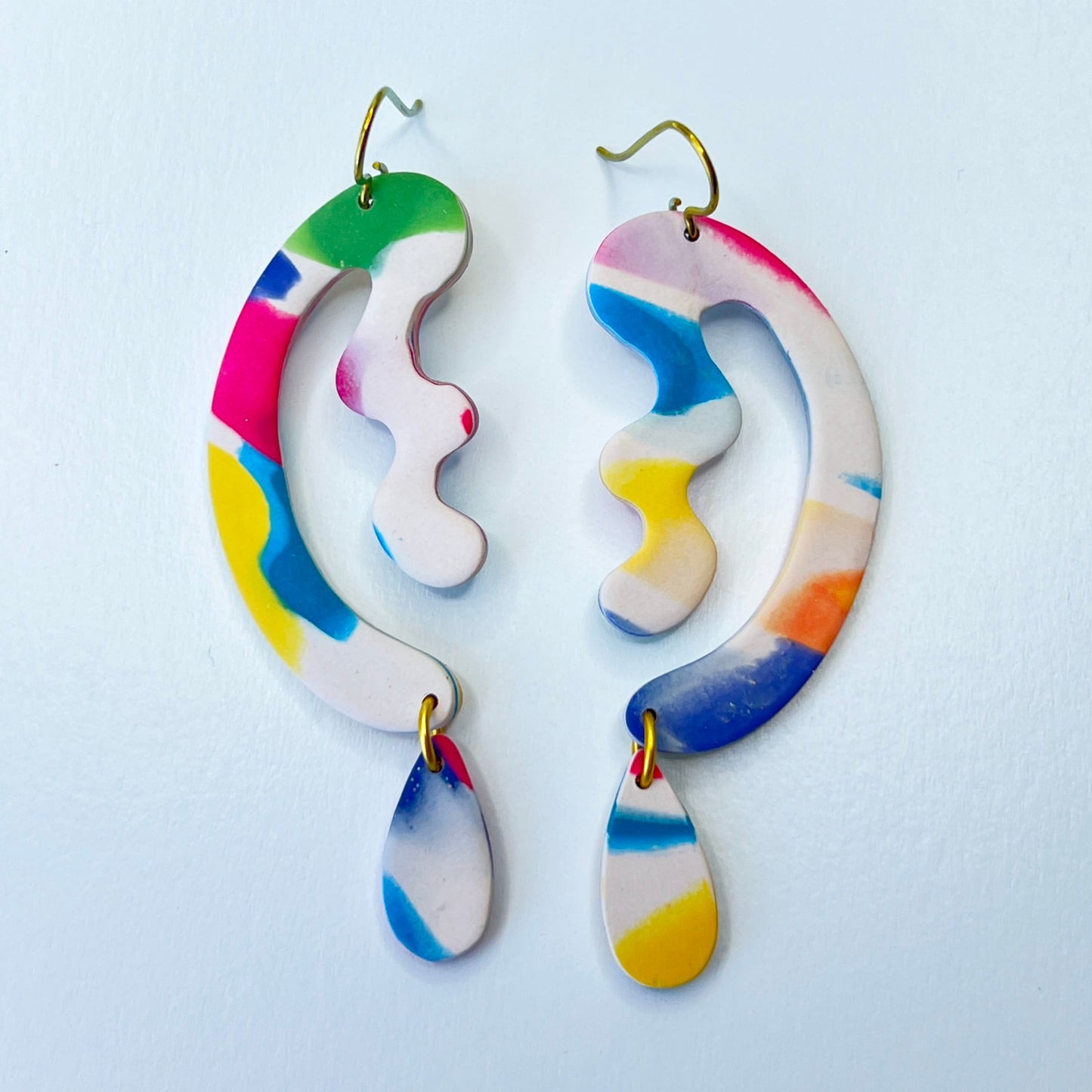 Earrings Abstract Art Squiggle Dangle Earrings