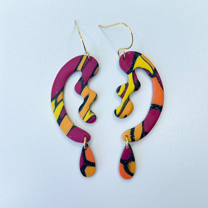 Earrings Abstract Art Squiggle Dangle Earrings
