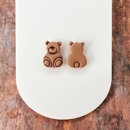 Earrings Bear Stud Earrings - Titanium Posts