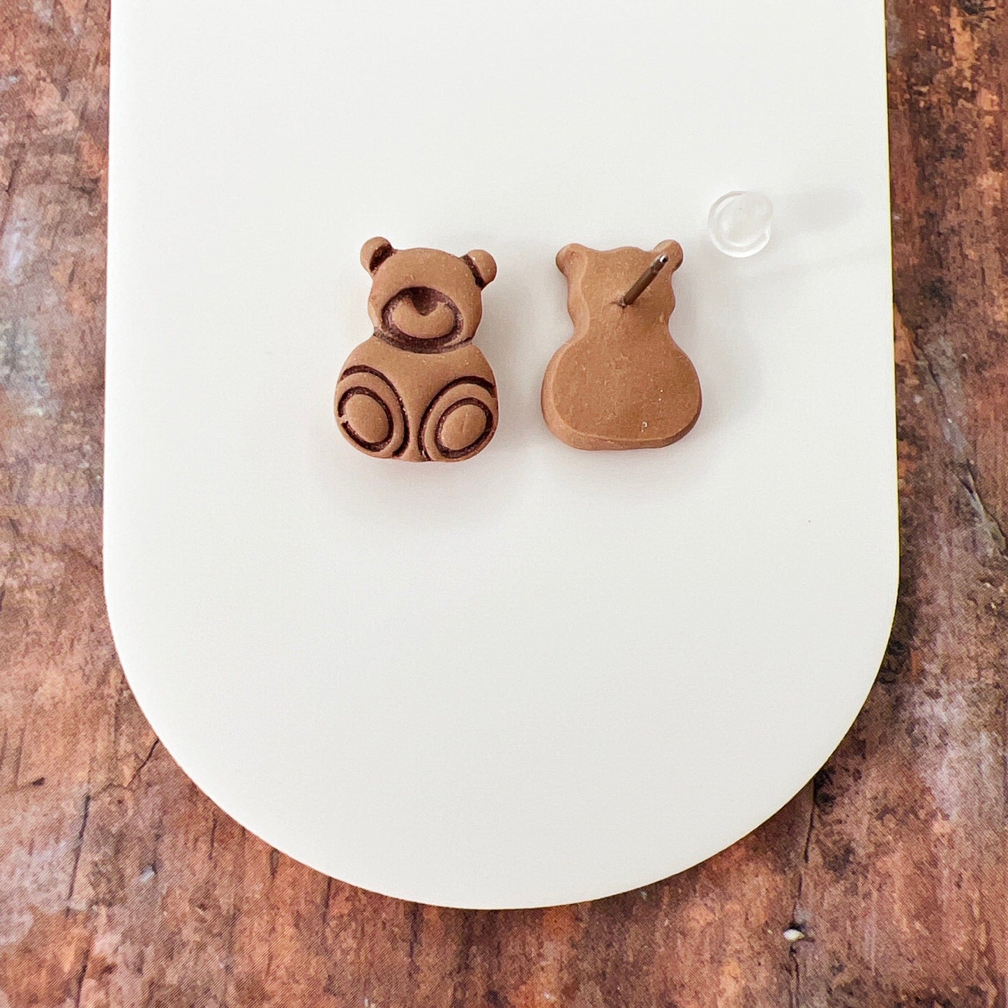 Earrings Bear Stud Earrings - Titanium Posts