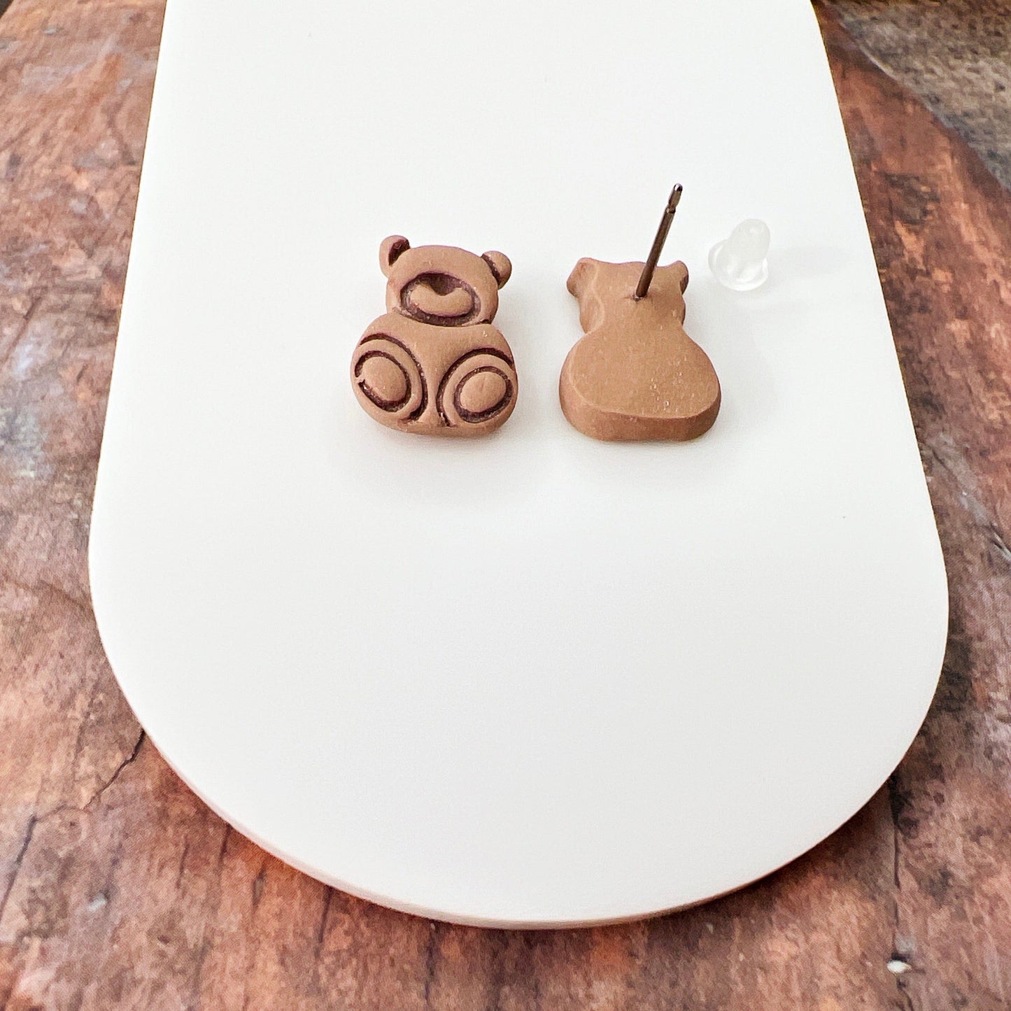 Earrings Bear Stud Earrings - Titanium Posts