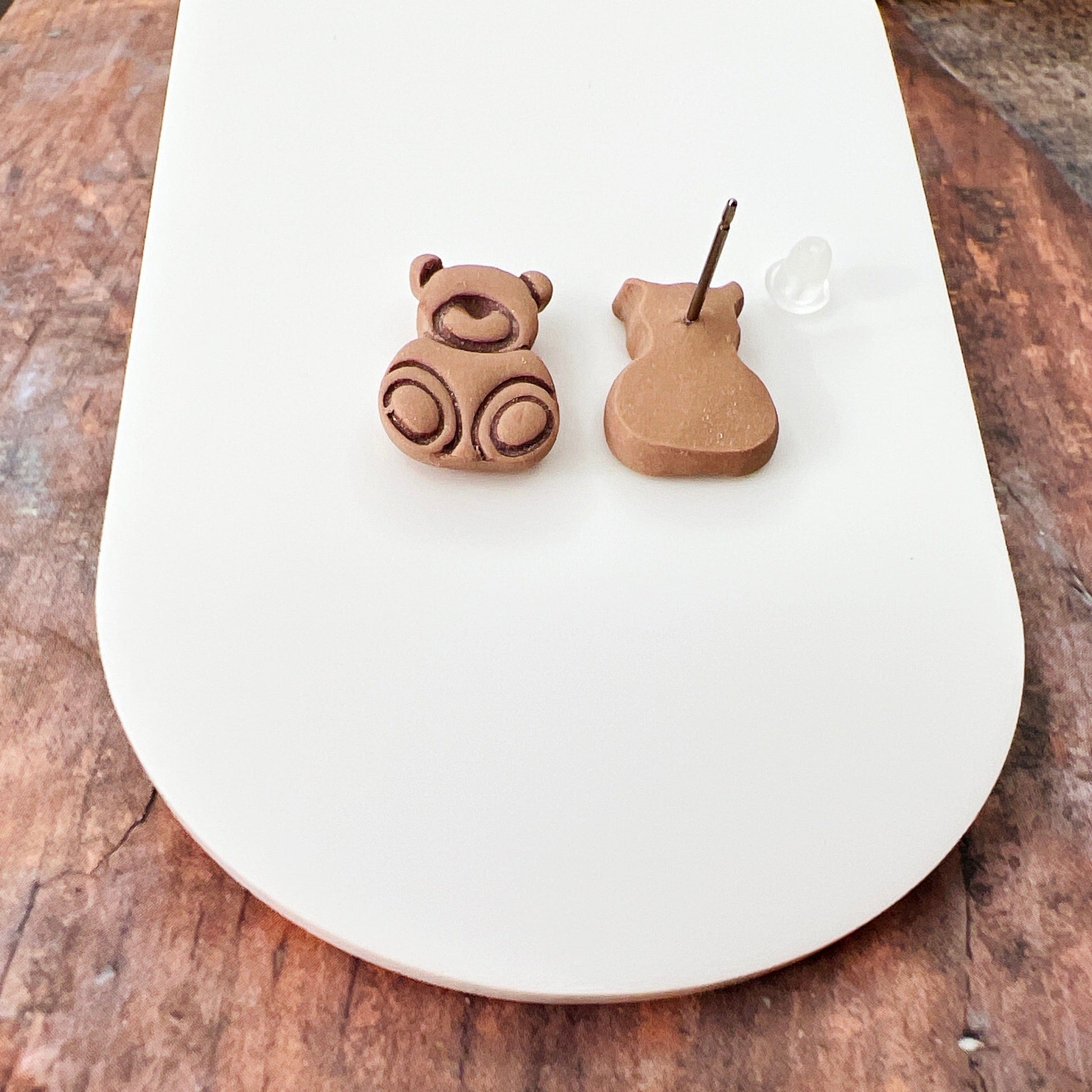 Earrings Bear Stud Earrings - Titanium Posts