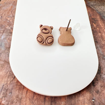 Earrings Bear Stud Earrings - Titanium Posts
