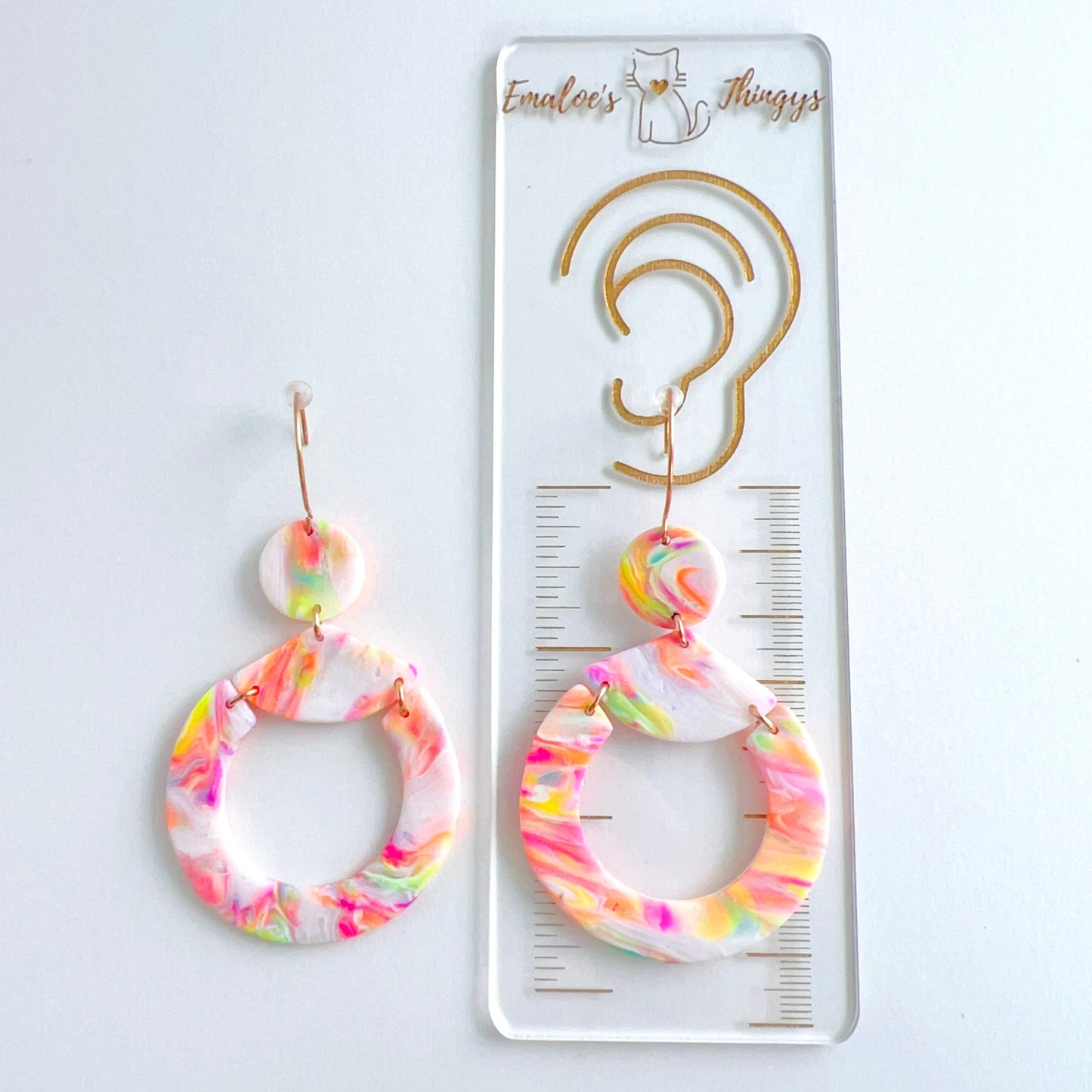 Earrings Bold Circle & Triangle Dangle Earrings – Geometric Design by Emaloe's Thingys