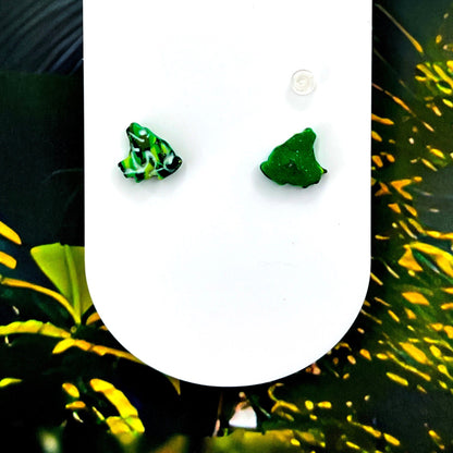 Earrings Titanium Posts Camouflage Frog Stud Earrings – Titanium Posts