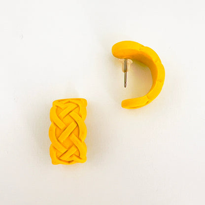 Earrings Yellow Celtic Knot Mini Hoops (Huggies)