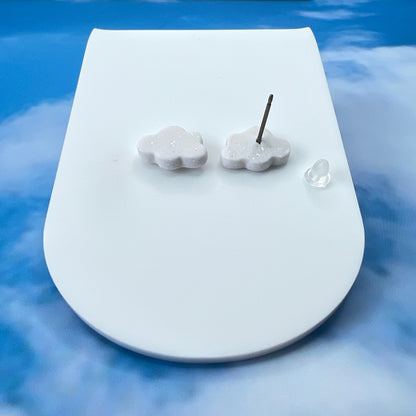 Earrings Cloud Stud Earrings – Polymer Clay & Titanium