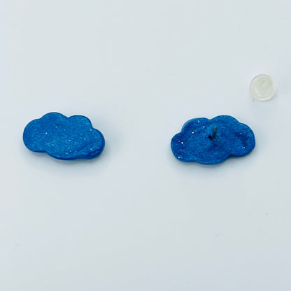 Earrings Cloud Stud Earrings – Polymer Clay & Titanium