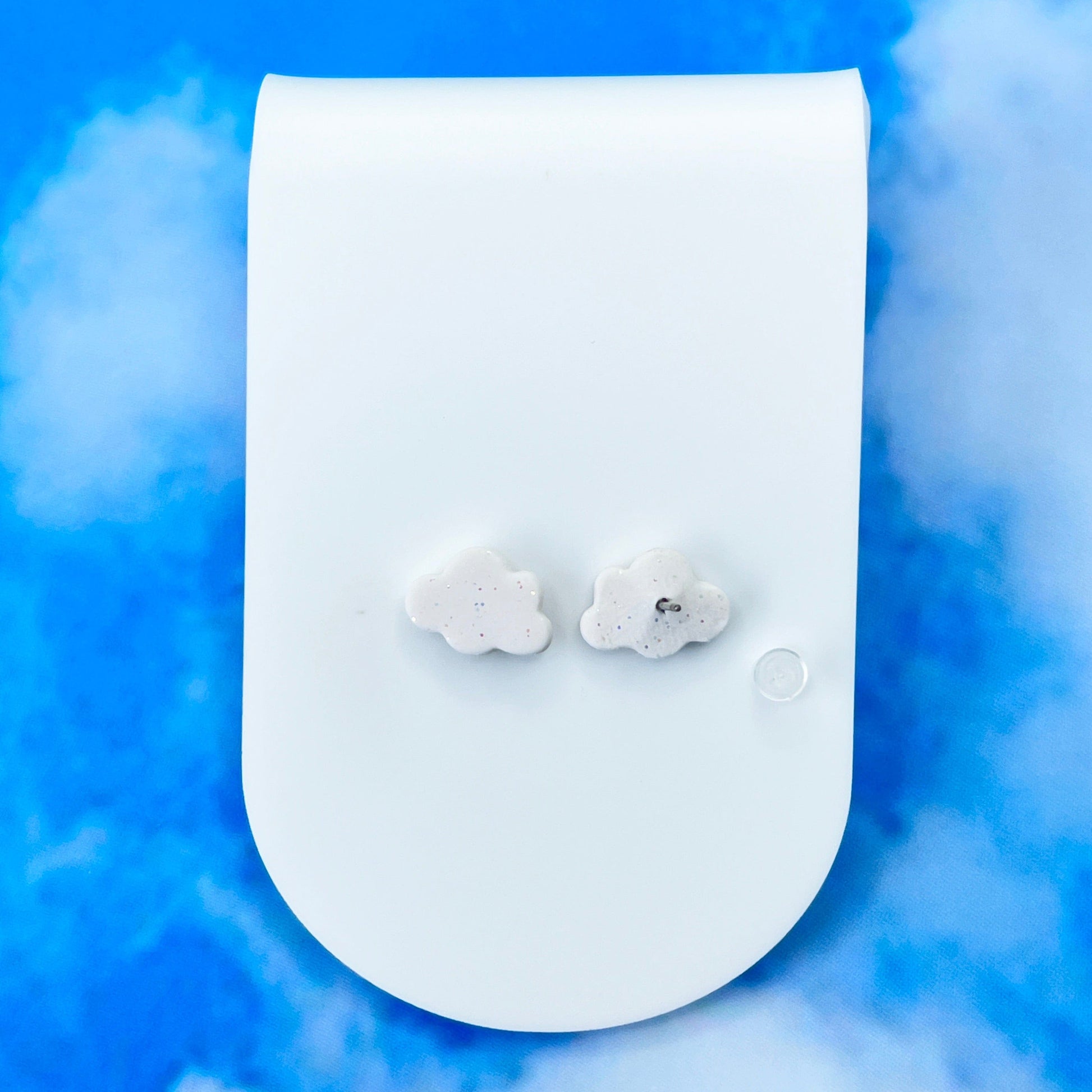 Earrings Cloud Stud Earrings – Polymer Clay & Titanium
